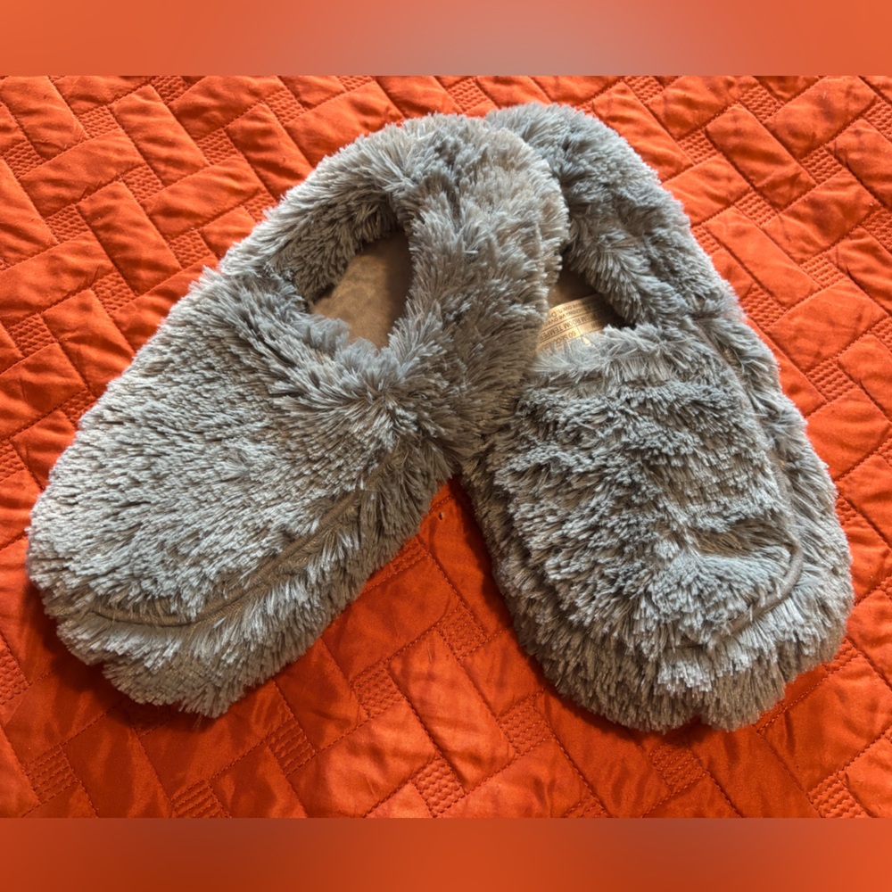 Warmies Plush Gray Slippers